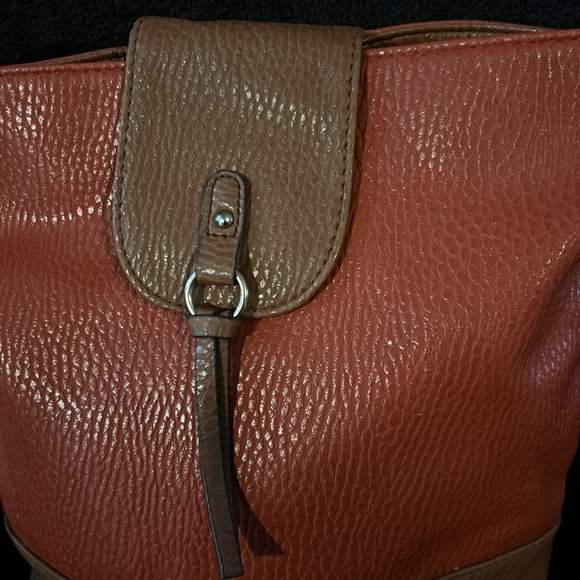 Red and brown leather Crossbody bag - Picture 2 of 5